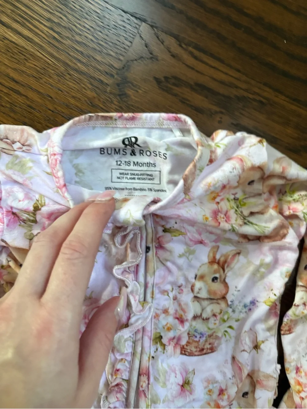 Bums and Roses bunny Footed One-Piece